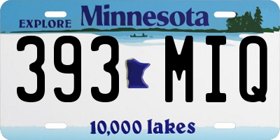 MN license plate 393MIQ