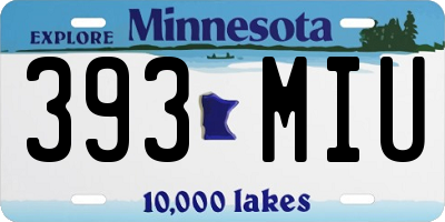 MN license plate 393MIU