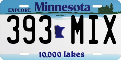 MN license plate 393MIX