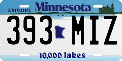 MN license plate 393MIZ