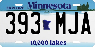 MN license plate 393MJA