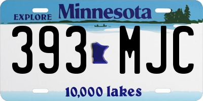 MN license plate 393MJC