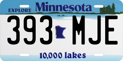 MN license plate 393MJE