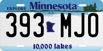 MN license plate 393MJO