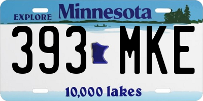 MN license plate 393MKE