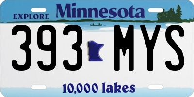 MN license plate 393MYS