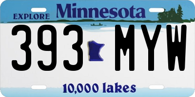 MN license plate 393MYW