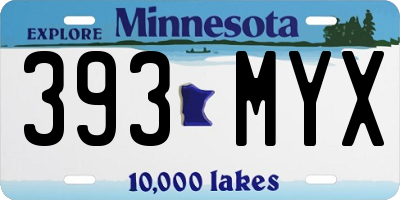 MN license plate 393MYX