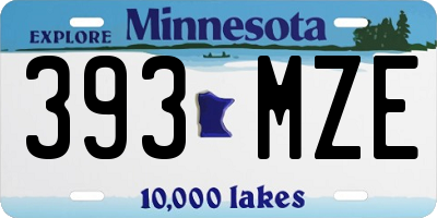 MN license plate 393MZE