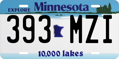 MN license plate 393MZI
