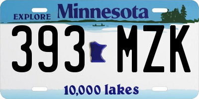 MN license plate 393MZK
