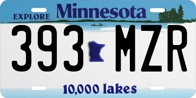 MN license plate 393MZR