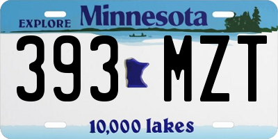 MN license plate 393MZT