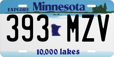 MN license plate 393MZV