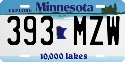 MN license plate 393MZW