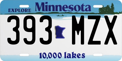 MN license plate 393MZX