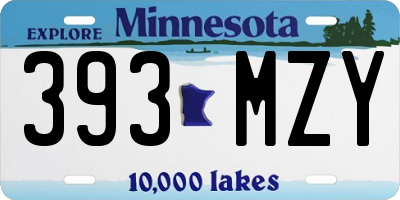 MN license plate 393MZY