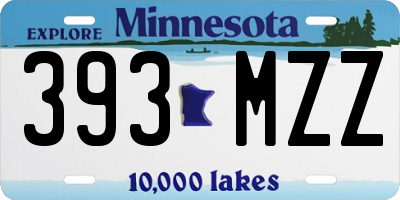 MN license plate 393MZZ