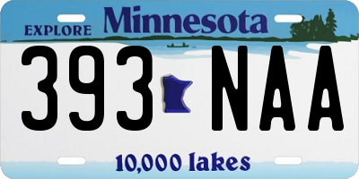 MN license plate 393NAA