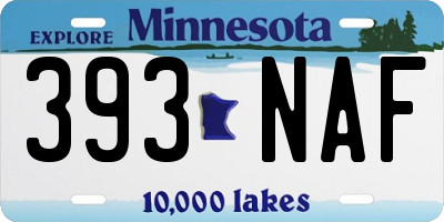 MN license plate 393NAF
