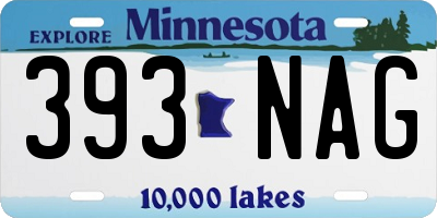 MN license plate 393NAG