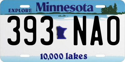 MN license plate 393NAO