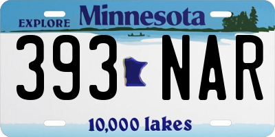 MN license plate 393NAR