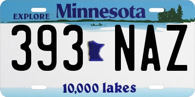 MN license plate 393NAZ