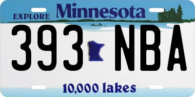 MN license plate 393NBA