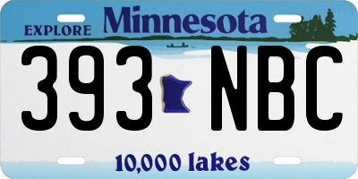 MN license plate 393NBC