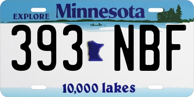 MN license plate 393NBF