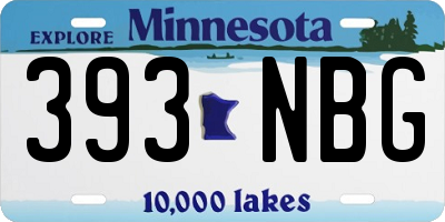 MN license plate 393NBG