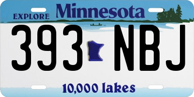 MN license plate 393NBJ