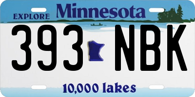 MN license plate 393NBK
