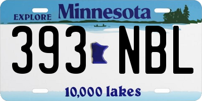 MN license plate 393NBL
