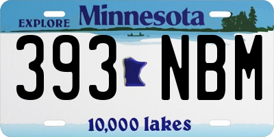 MN license plate 393NBM