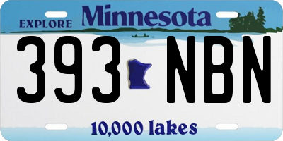 MN license plate 393NBN