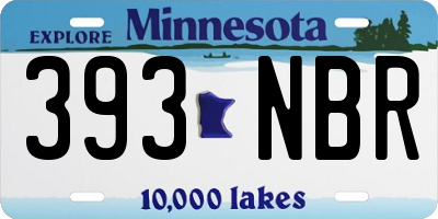 MN license plate 393NBR