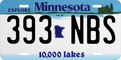 MN license plate 393NBS