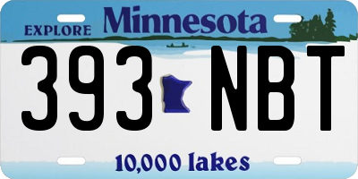 MN license plate 393NBT