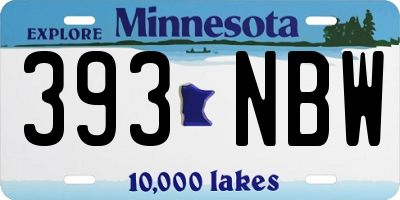 MN license plate 393NBW