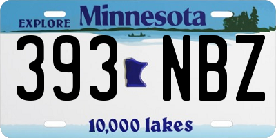 MN license plate 393NBZ