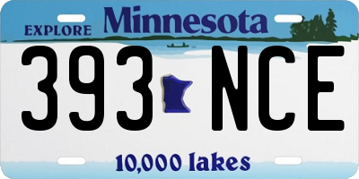 MN license plate 393NCE