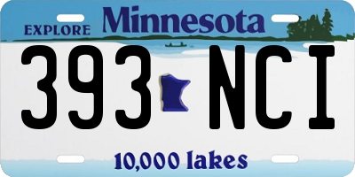 MN license plate 393NCI