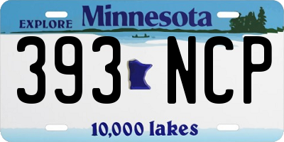 MN license plate 393NCP