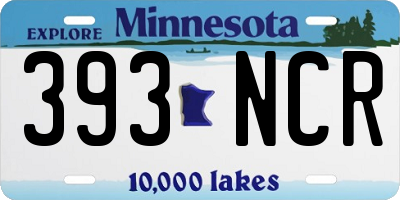 MN license plate 393NCR