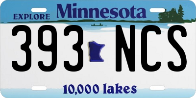 MN license plate 393NCS