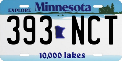 MN license plate 393NCT