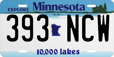 MN license plate 393NCW
