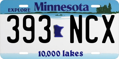 MN license plate 393NCX